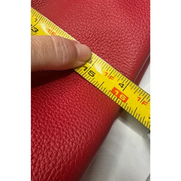 Auth. BODHI Red Leather Chain Handbag Shoulder BBW00045111 Soft Zip Top Pockets - Picture 6 of 9